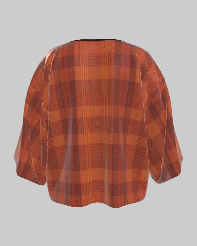 Kimono Jacket Orange Tartan