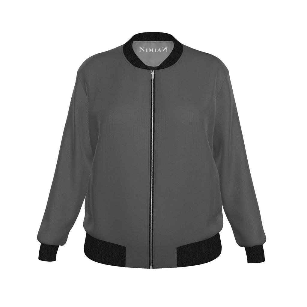 Ladies Bomber Jacket Grey Diamond