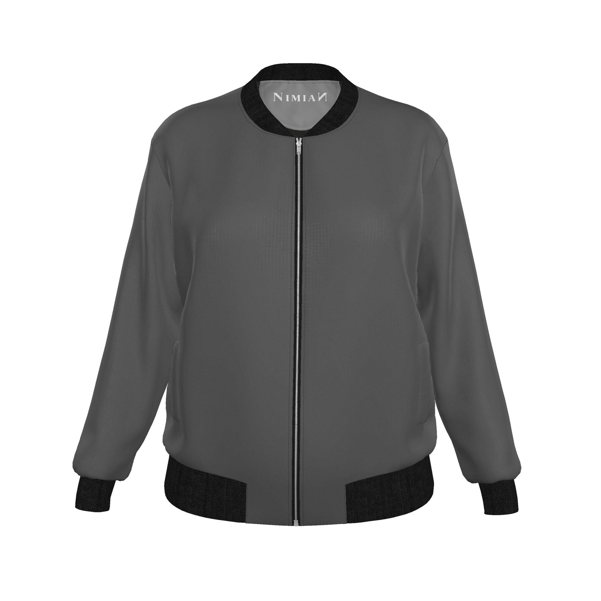 Ladies Bomber Jacket Grey Diamond