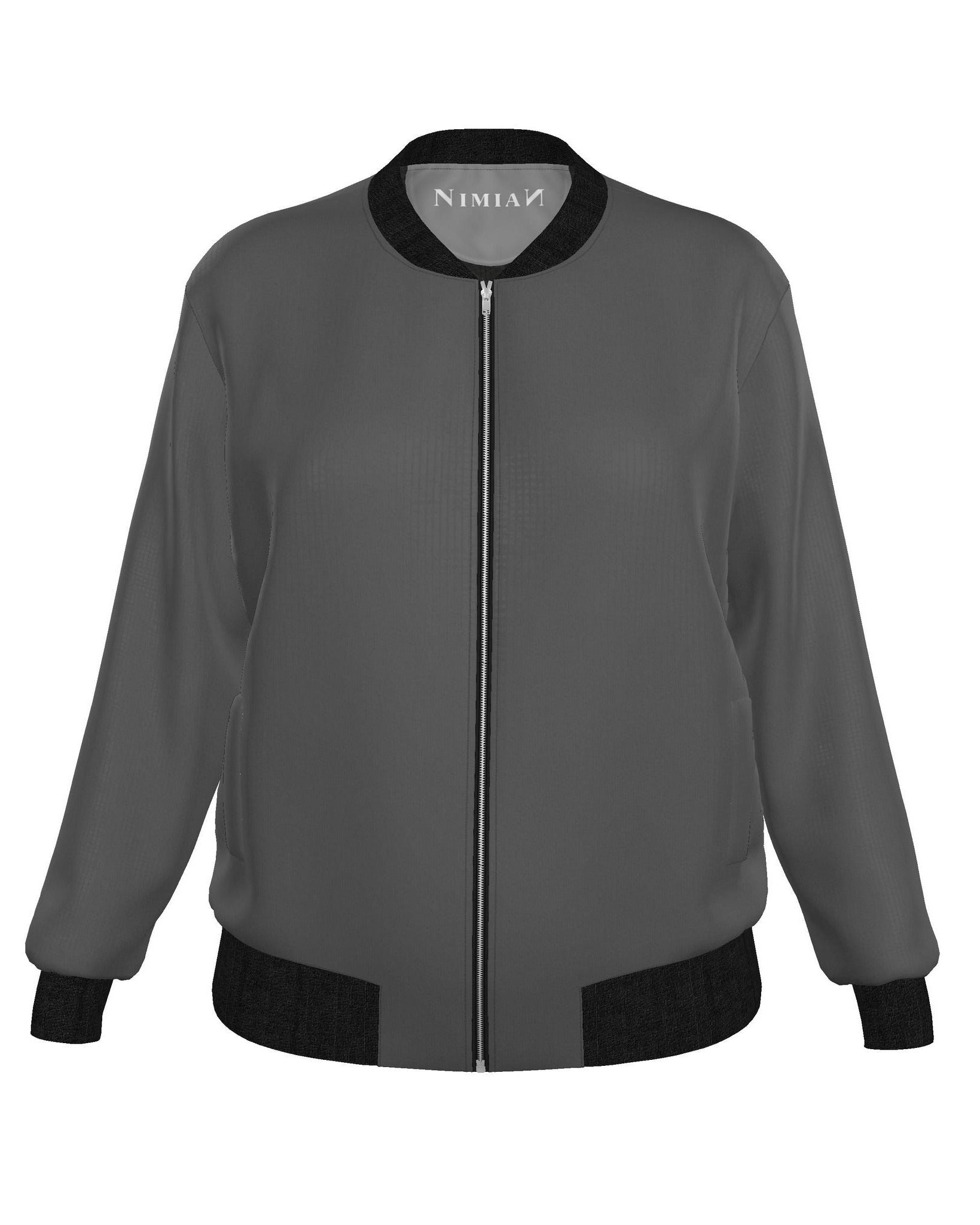 Ladies Bomber Jacket Grey Diamond