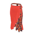 Flounce Skirt Blood Orange Tartan Pattern