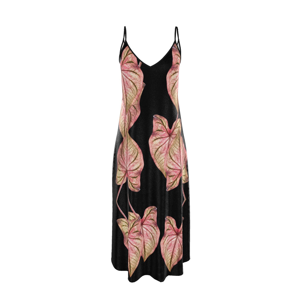 Slip Dress Maxi Caladium Thai Beauty Pattern