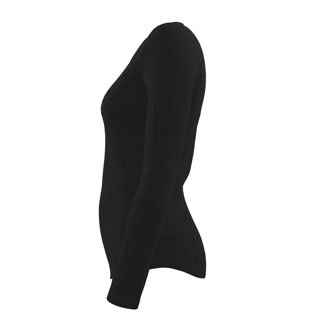Women's Essential Long Sleeve Black T-Shirt | Classic Crew Neck