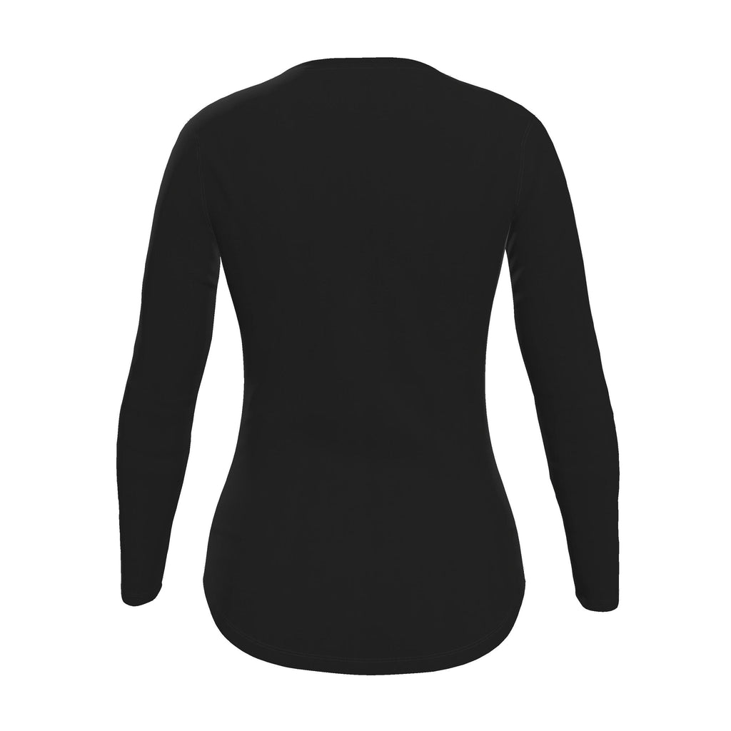 Women's Essential Long Sleeve Black T-Shirt | Classic Crew Neck