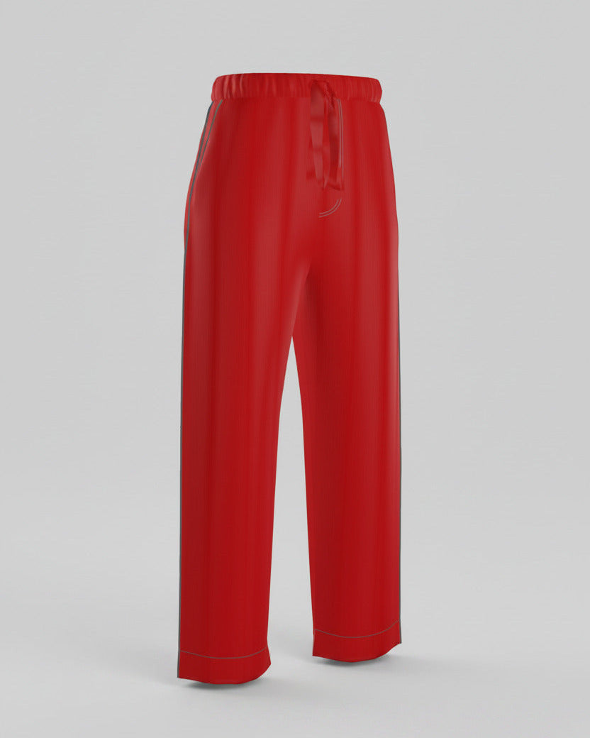 Womens Luxury Pyjama Red Trousers