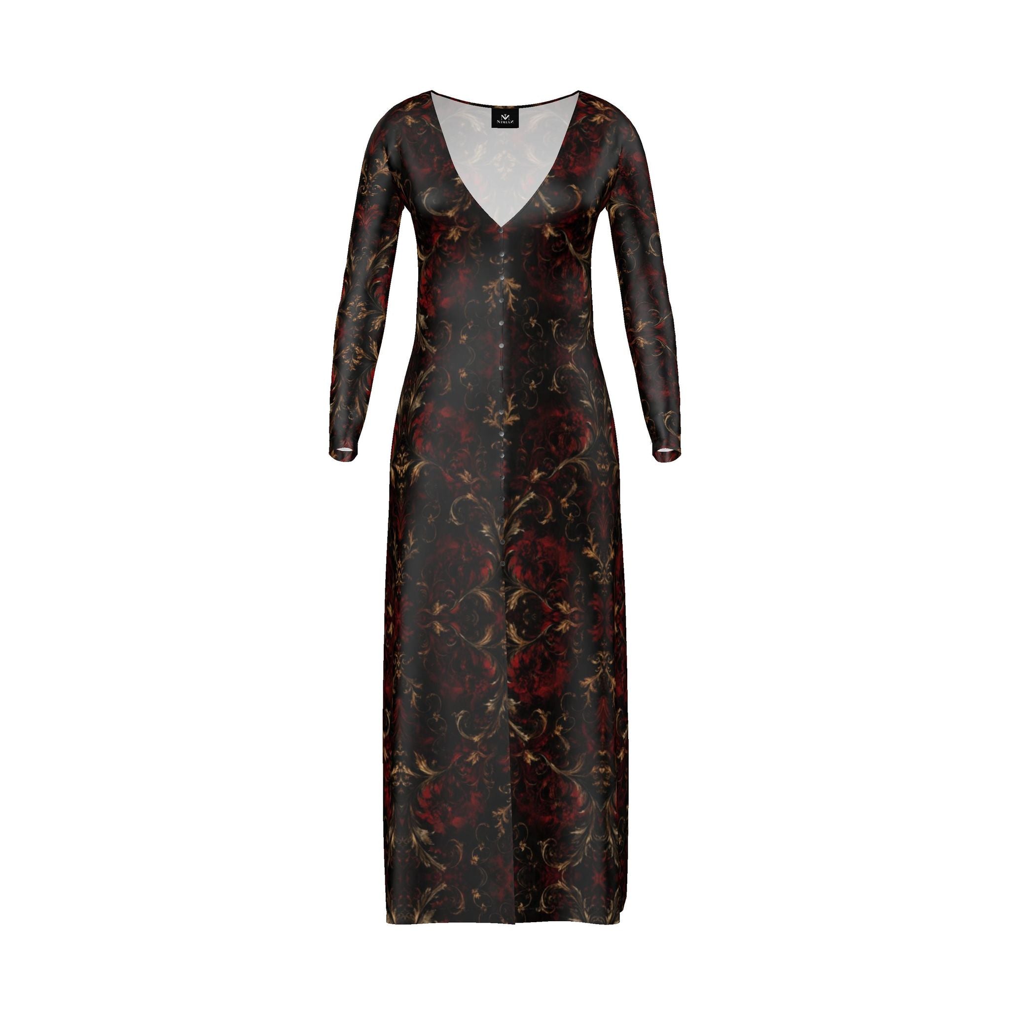 Ladies Cardigan LONG Gothic Damask Expressionism