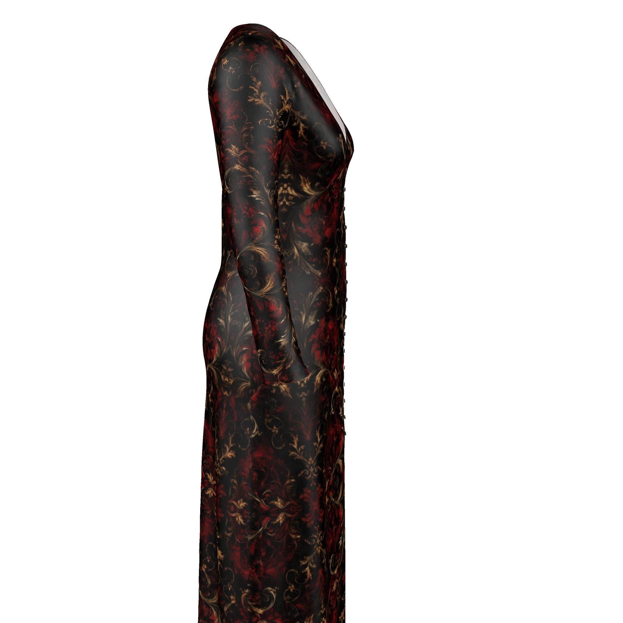 Ladies Cardigan LONG Gothic Damask Expressionism