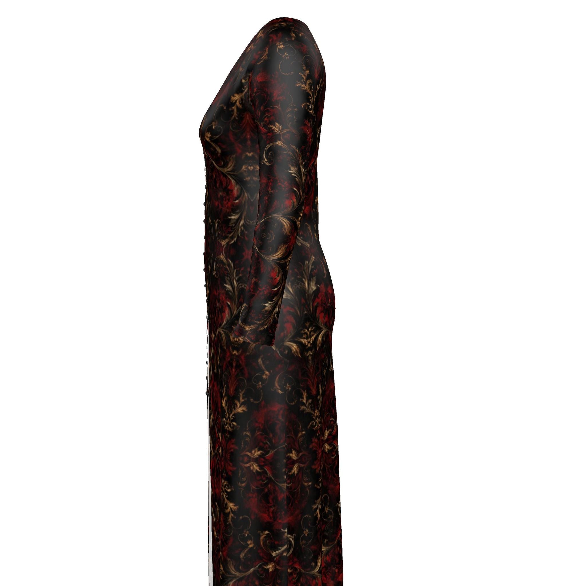 Ladies Cardigan LONG Gothic Damask Expressionism