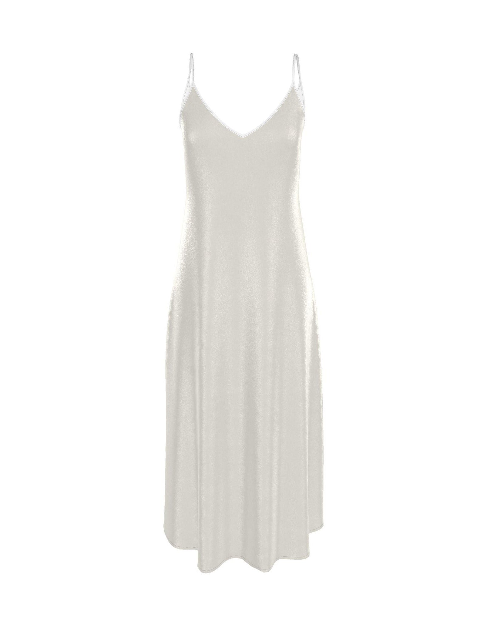 NimiaN Pearl Veil Pure Silk Maxi Slip Dress