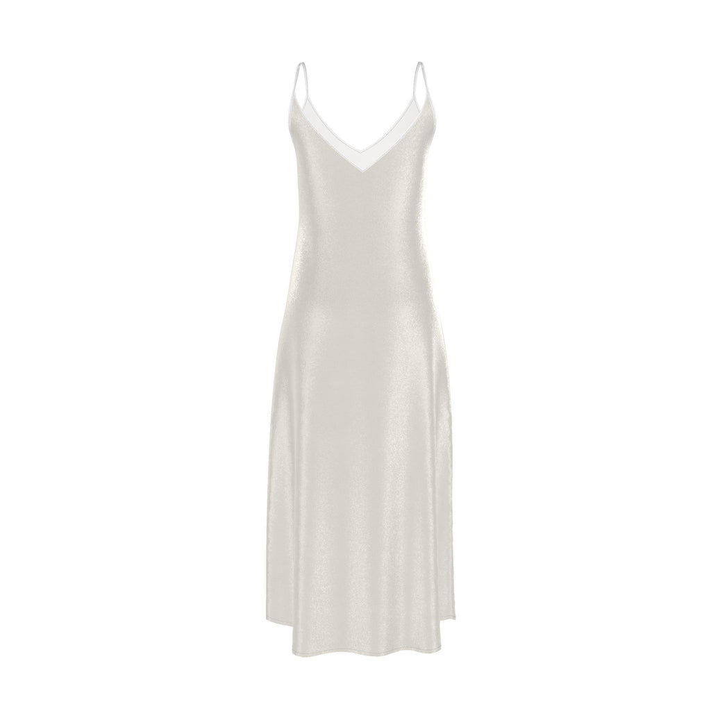 NimiaN Pearl Veil Pure Silk Maxi Slip Dress