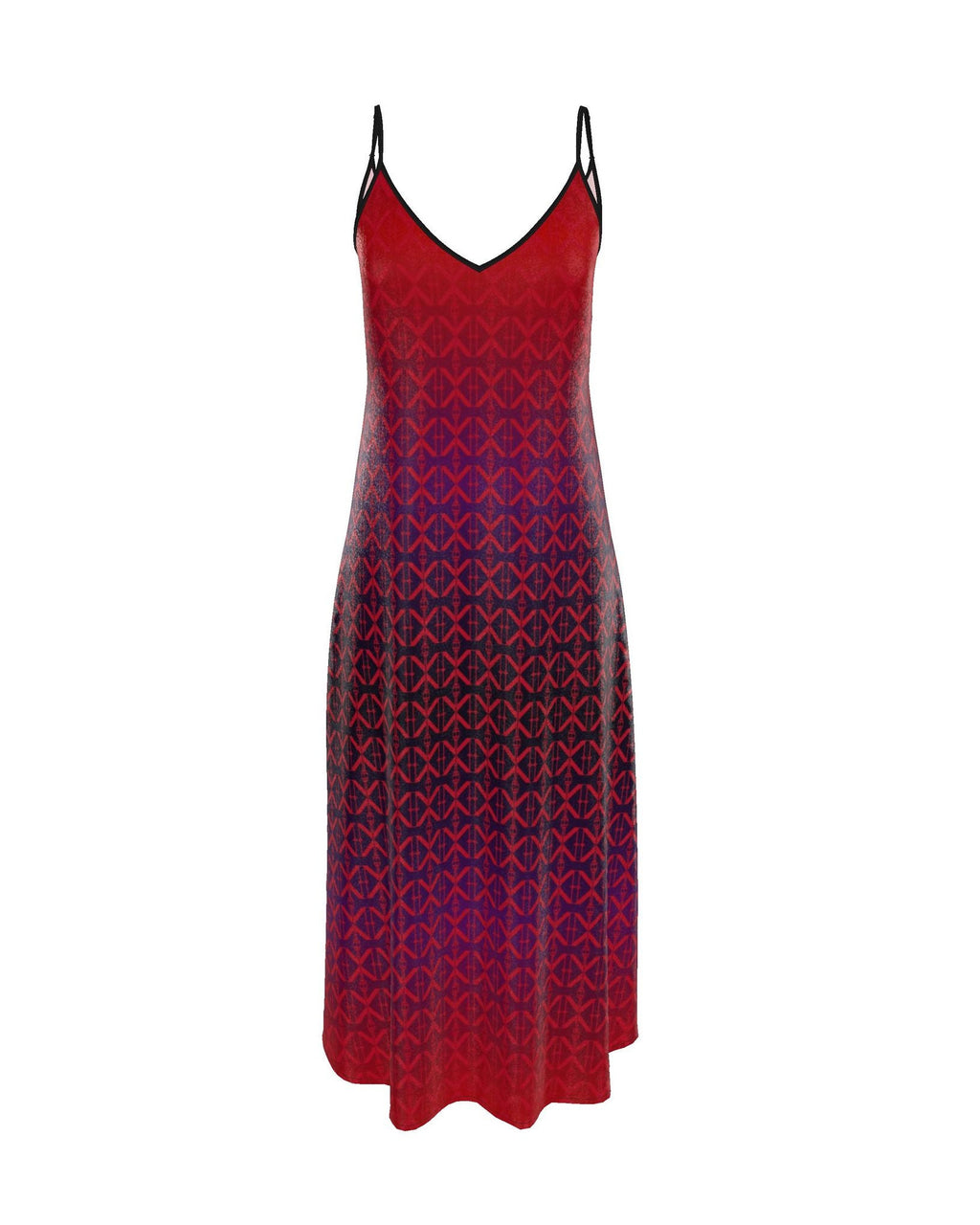 NimiaN Crimson Eclipse Pure Silk Maxi Slip Dress