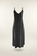 NimiaN White Stripes Pure Silk Maxi Slip Dress