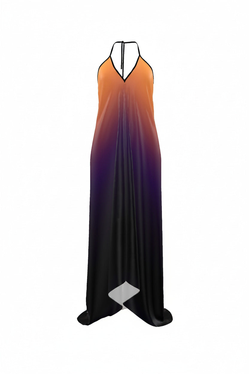 NimiaN Vespera Pure Silk Halterneck Dress