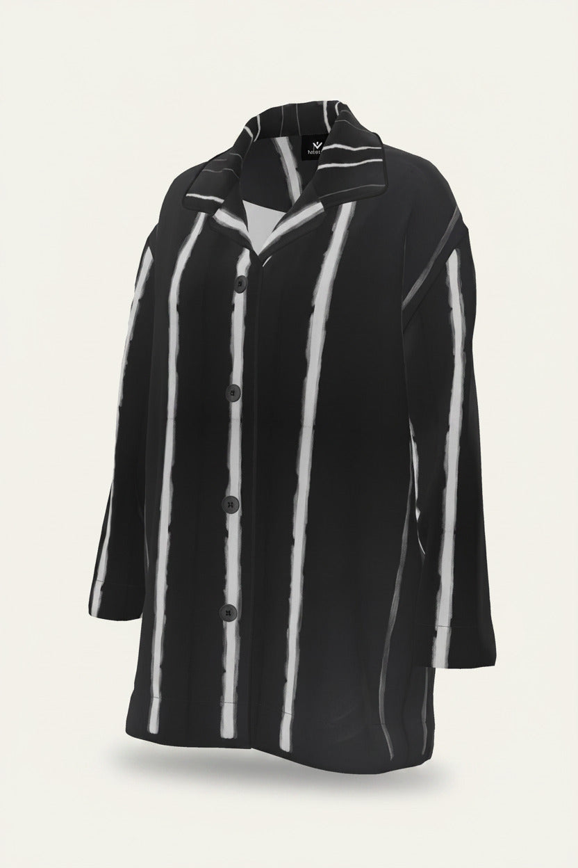 NimiaN Nocturna Striped Luxury Pyjama Shirt