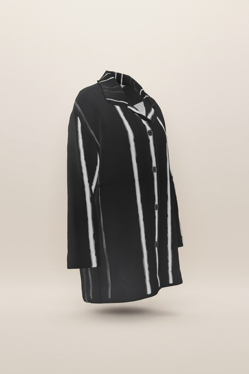 NimiaN Nocturna Striped Luxury Pyjama Shirt