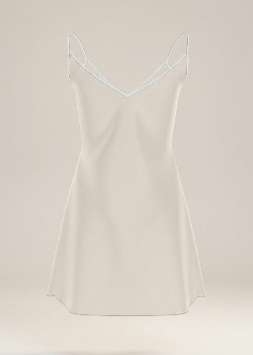 Pearl Veil Mini Slip Dress