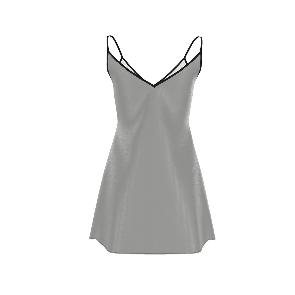 Silver Veil Mini Slip Dress