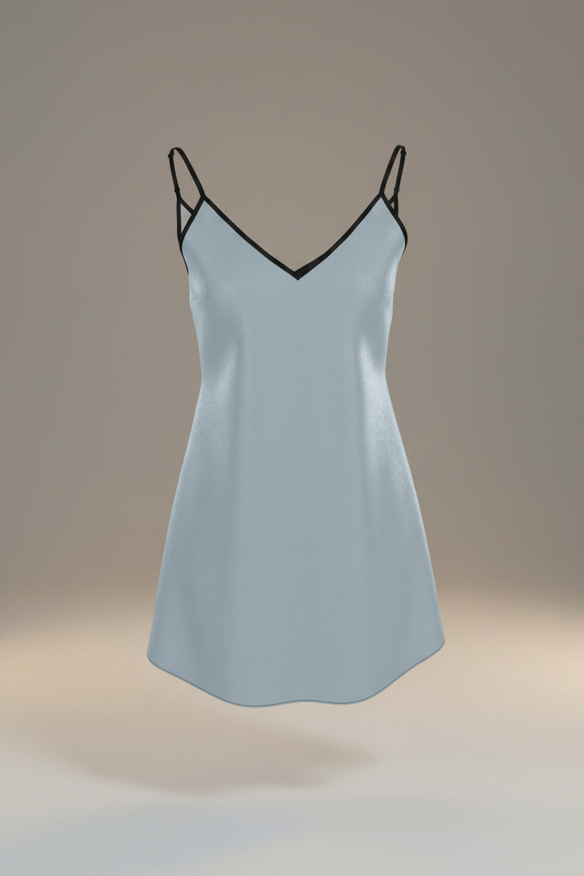 Azure Veil Mini Slip Dress