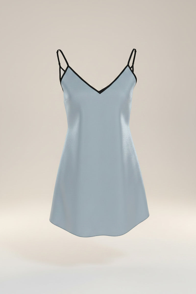 Azure Veil Mini Slip Dress