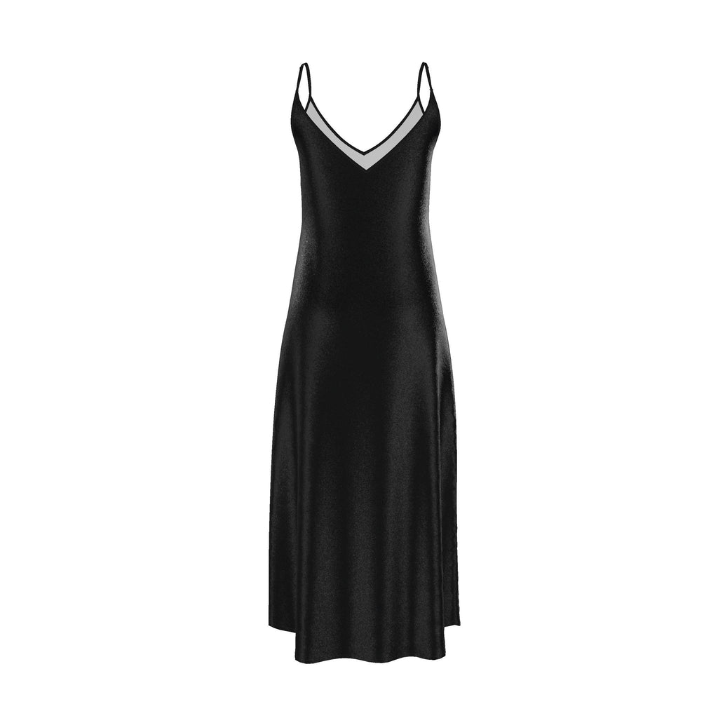 Obsidian Veil Maxi Slip Dress