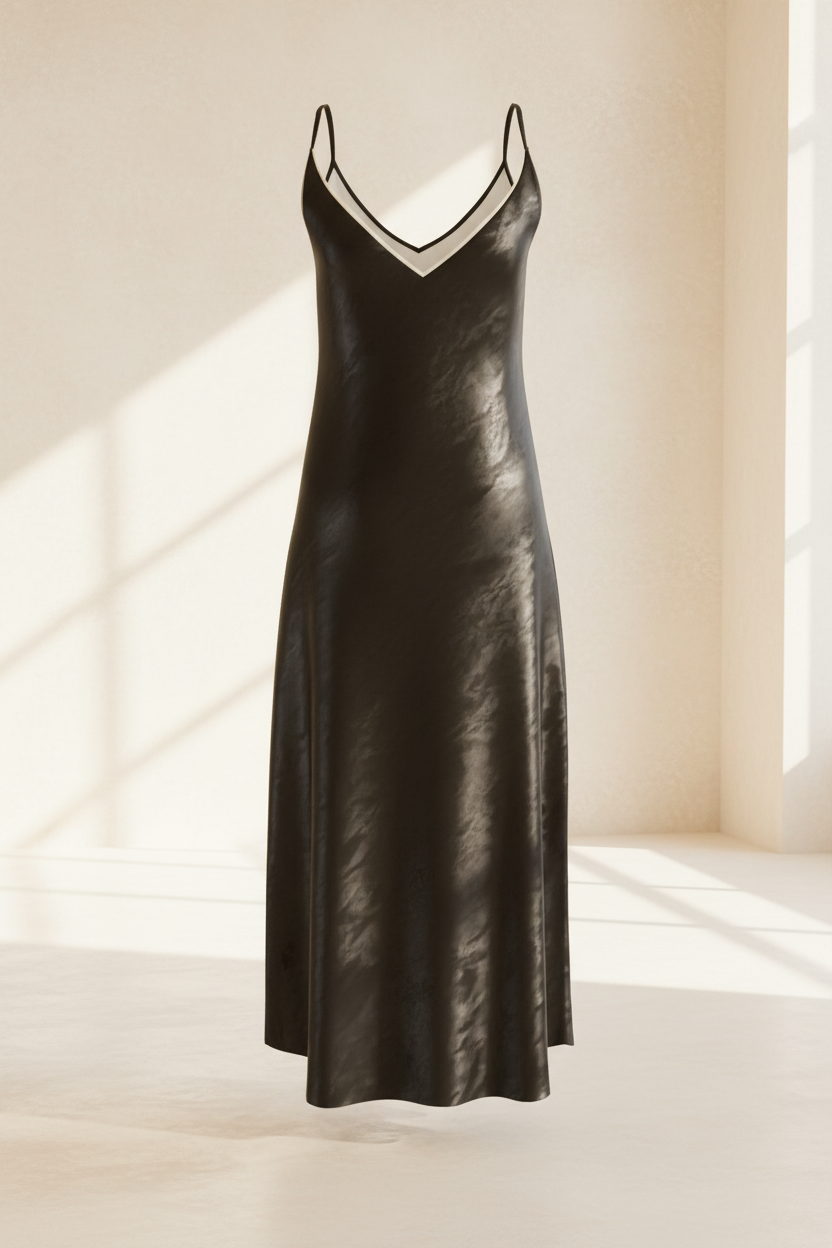 Obsidian Veil Maxi Slip Dress