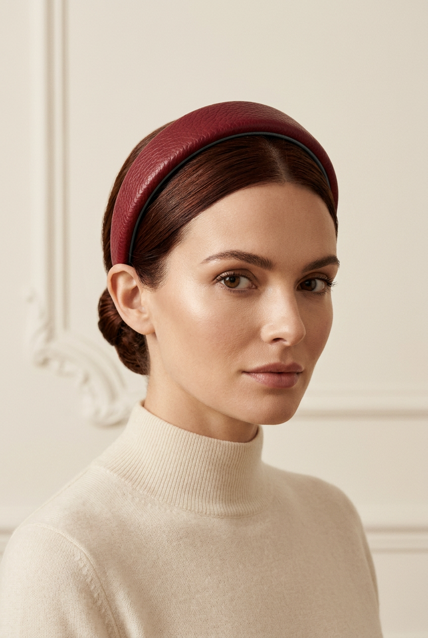 Crimson Halo Leather Headband
