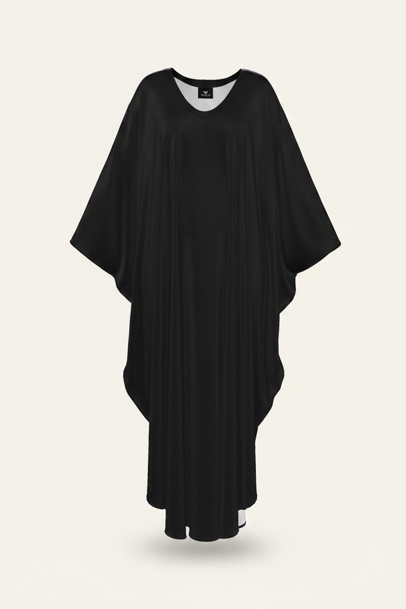 NimiaN Marmora Noctis Black Silk Kaftan