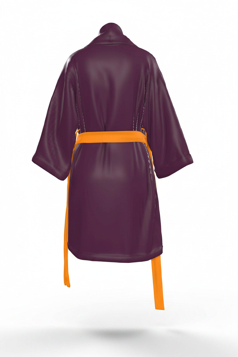 NimiaN Vespera Plum & Amber Belted Robe