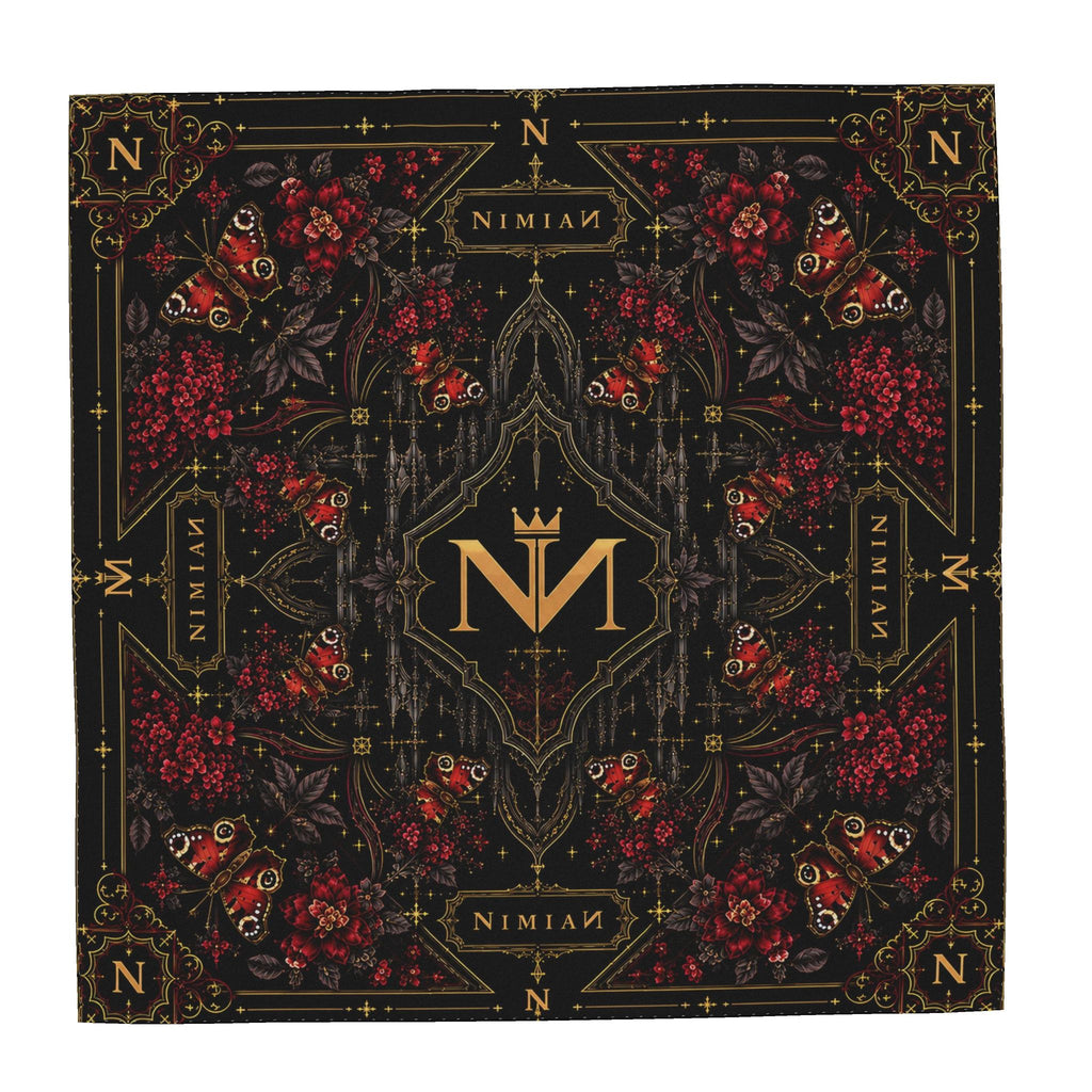 NimiaN Crimson Butterfly Nocturne Silk Scarf