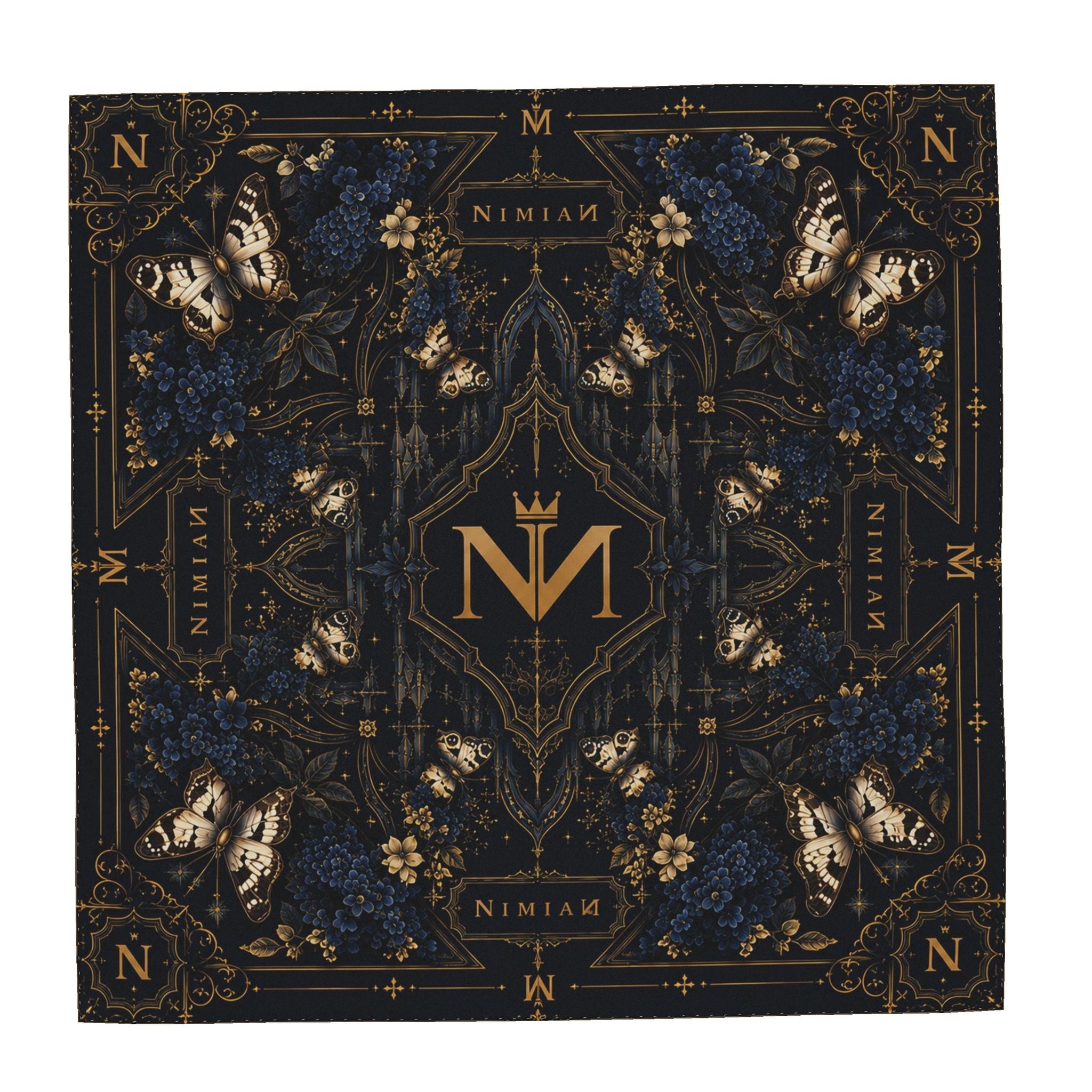 NimiaN Midnight Aurelia Butterfly Silk Scarf