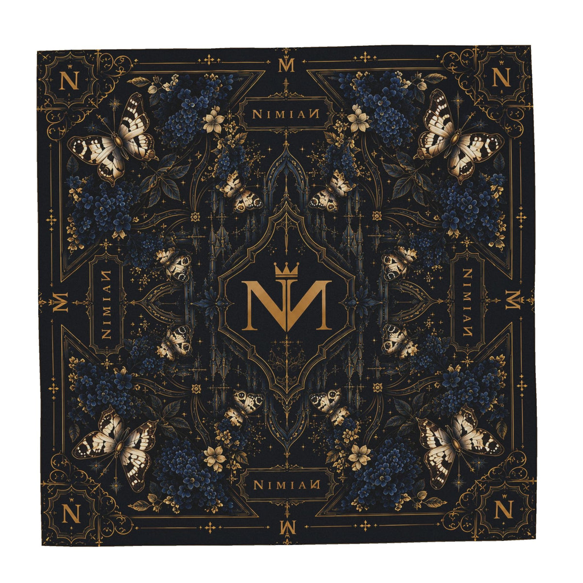NimiaN Midnight Aurelia Butterfly Silk Scarf