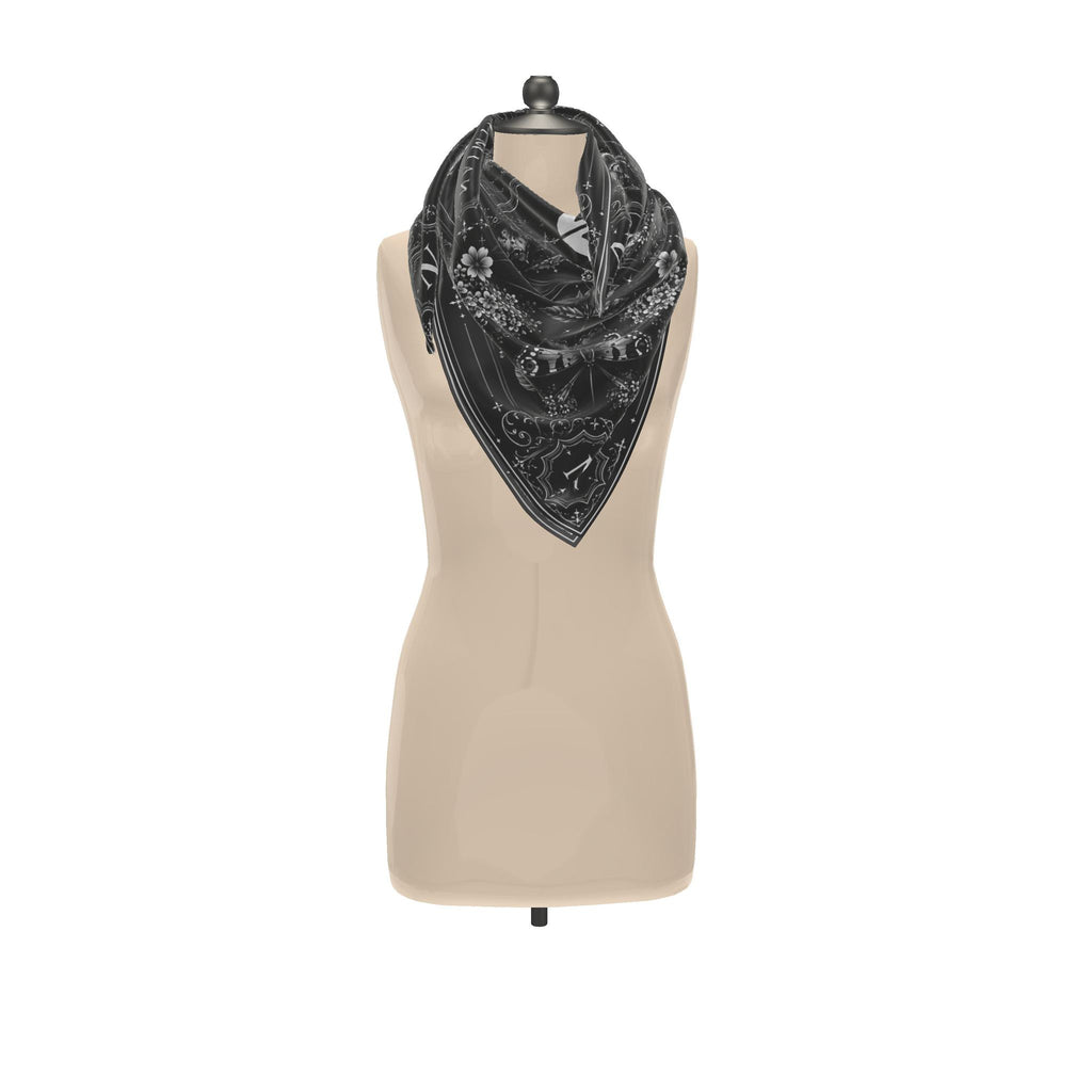 NimiaN Silver Nocturne Butterfly Silk Scarf