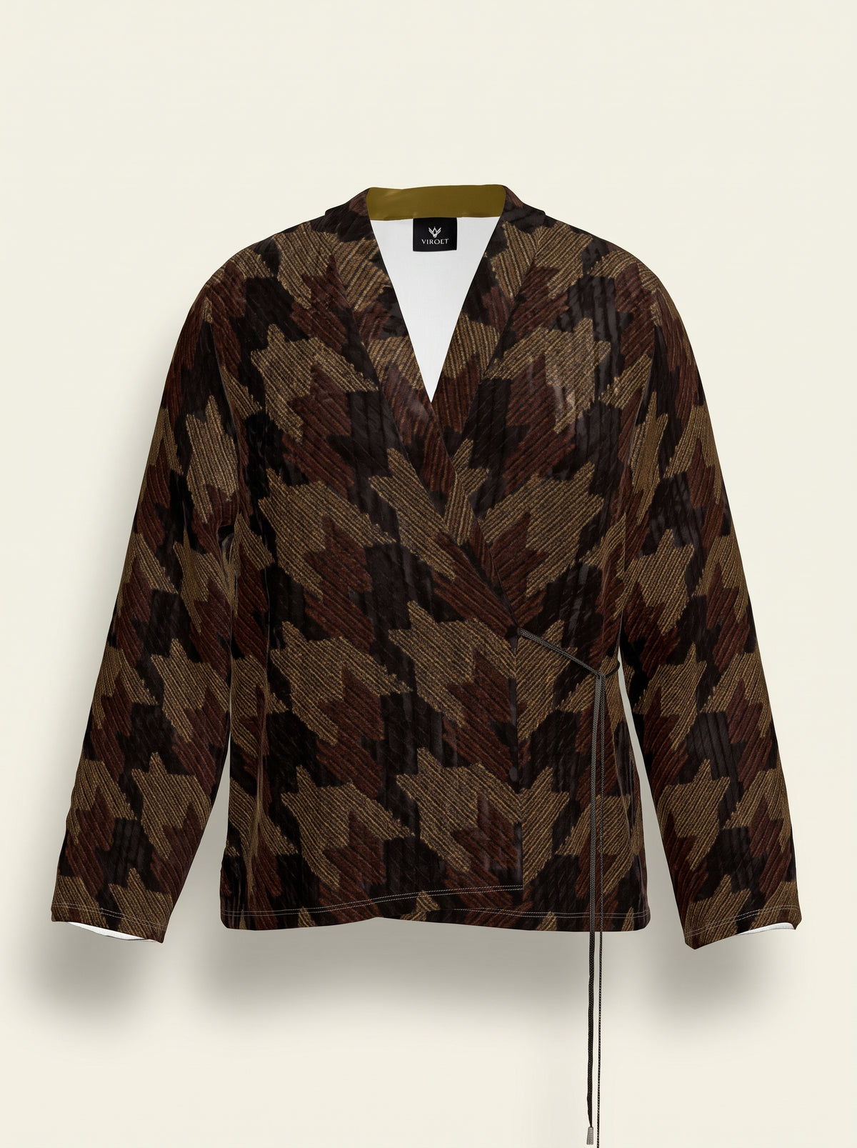 NIMIAN Umbra Terrain Crushed Velour Wrap Blazer