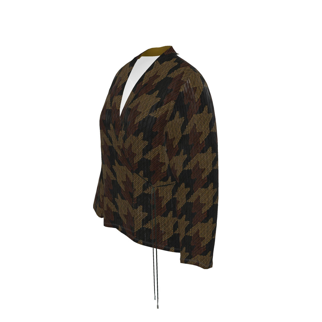 NIMIAN Umbra Terrain Crushed Velour Wrap Blazer