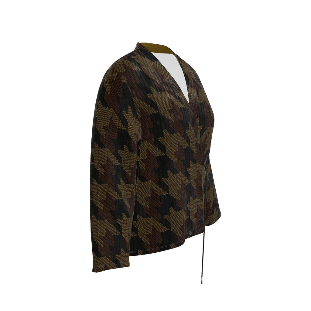 NIMIAN Umbra Terrain Crushed Velour Wrap Blazer