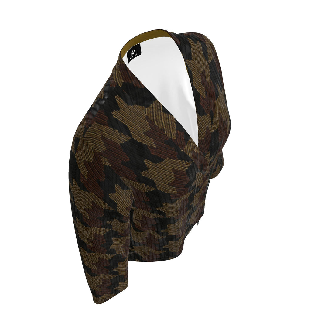 NIMIAN Umbra Terrain Crushed Velour Wrap Blazer