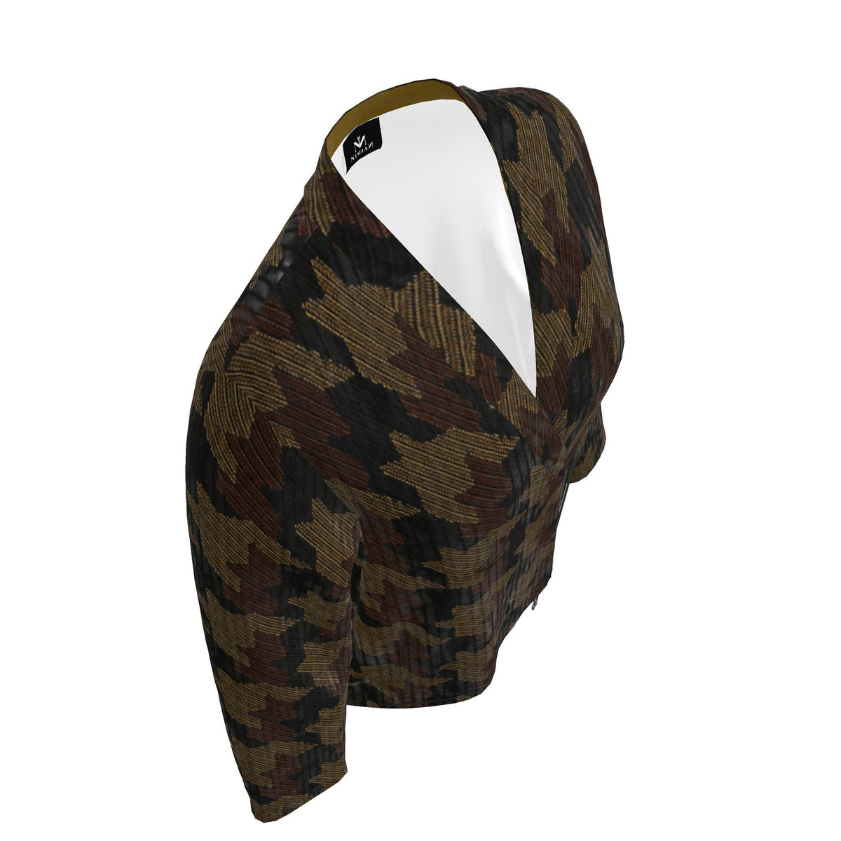 NIMIAN Umbra Terrain Crushed Velour Wrap Blazer