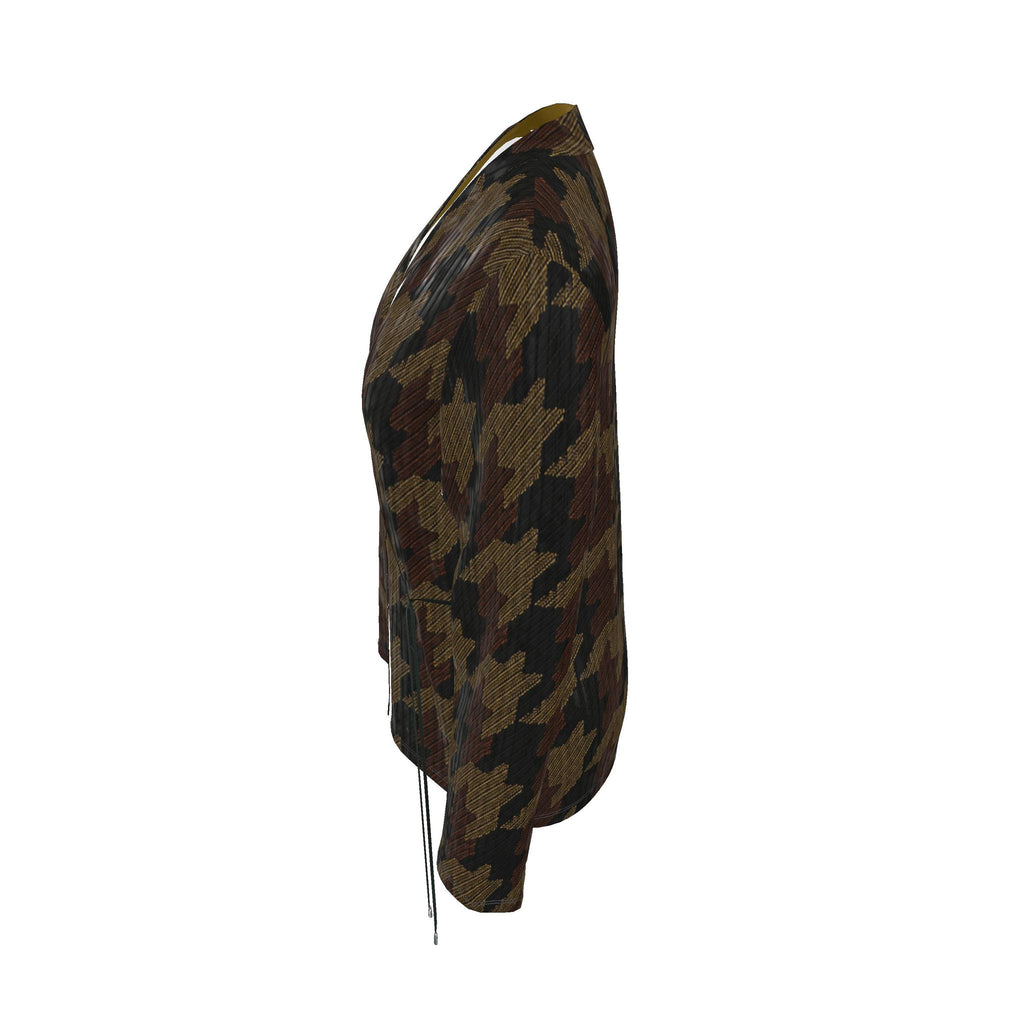 NIMIAN Umbra Terrain Crushed Velour Wrap Blazer