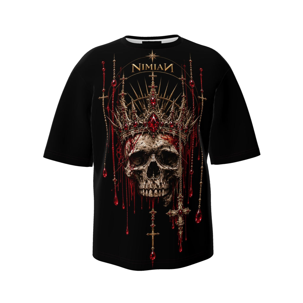 NIMIAN Crimson Crown Skull Oversized T-Shirt