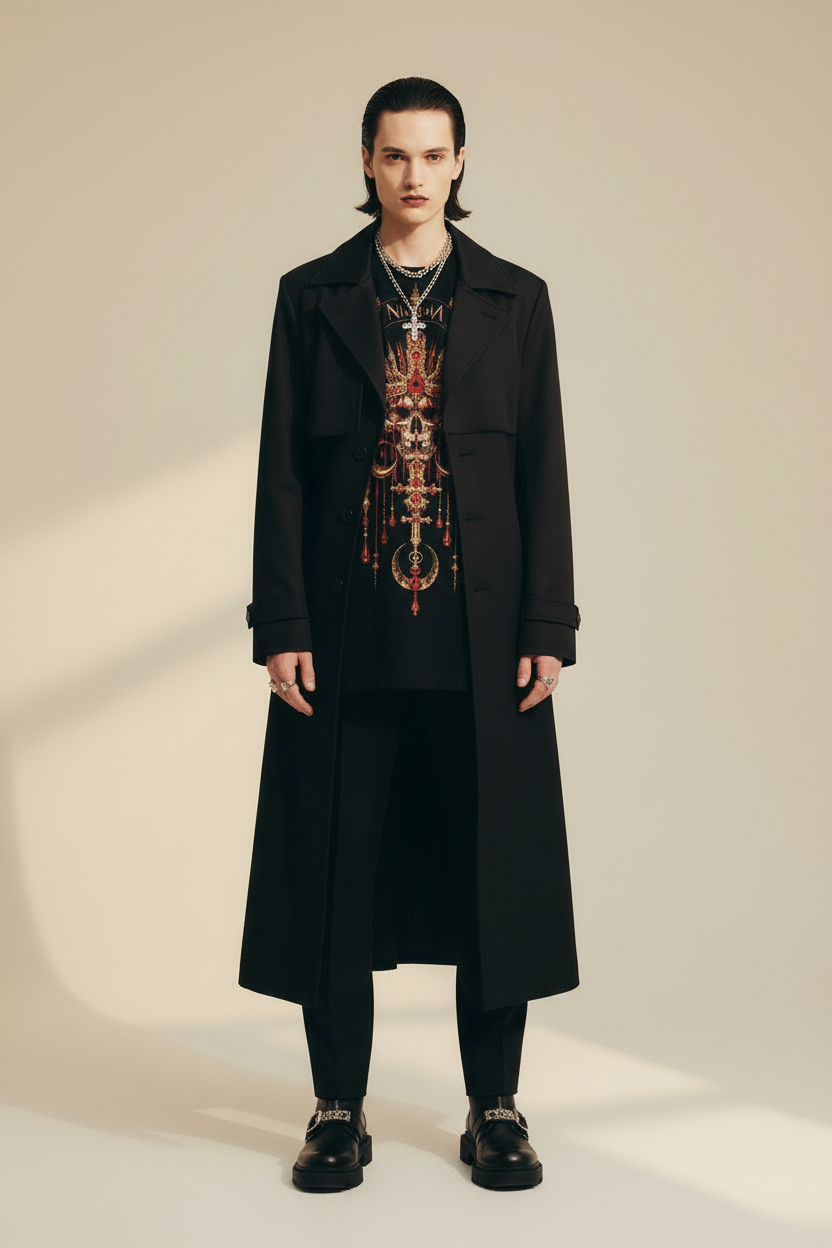 NIMIAN Crimson Relic Skull Oversized T-Shirt