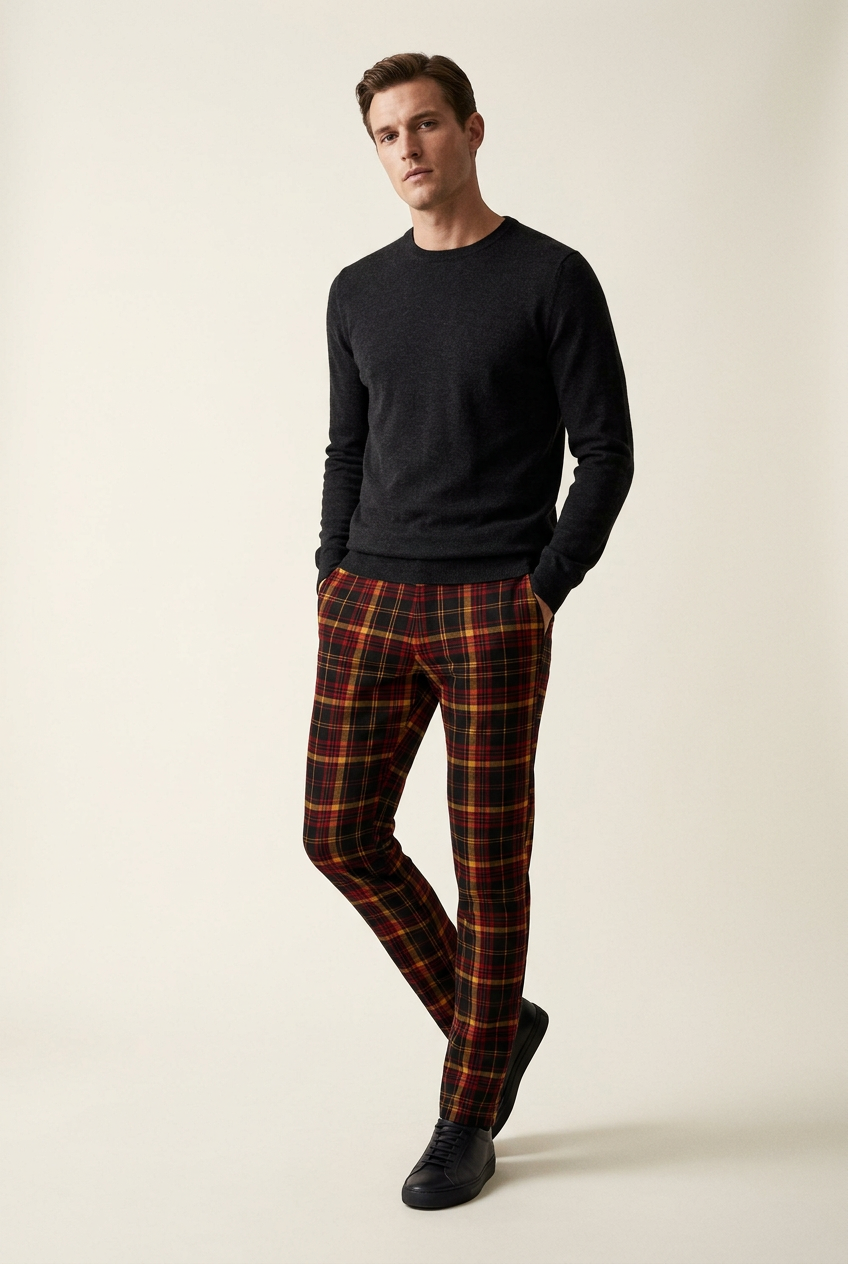NIMIAN Highland Nocturne Tartan Track Trousers