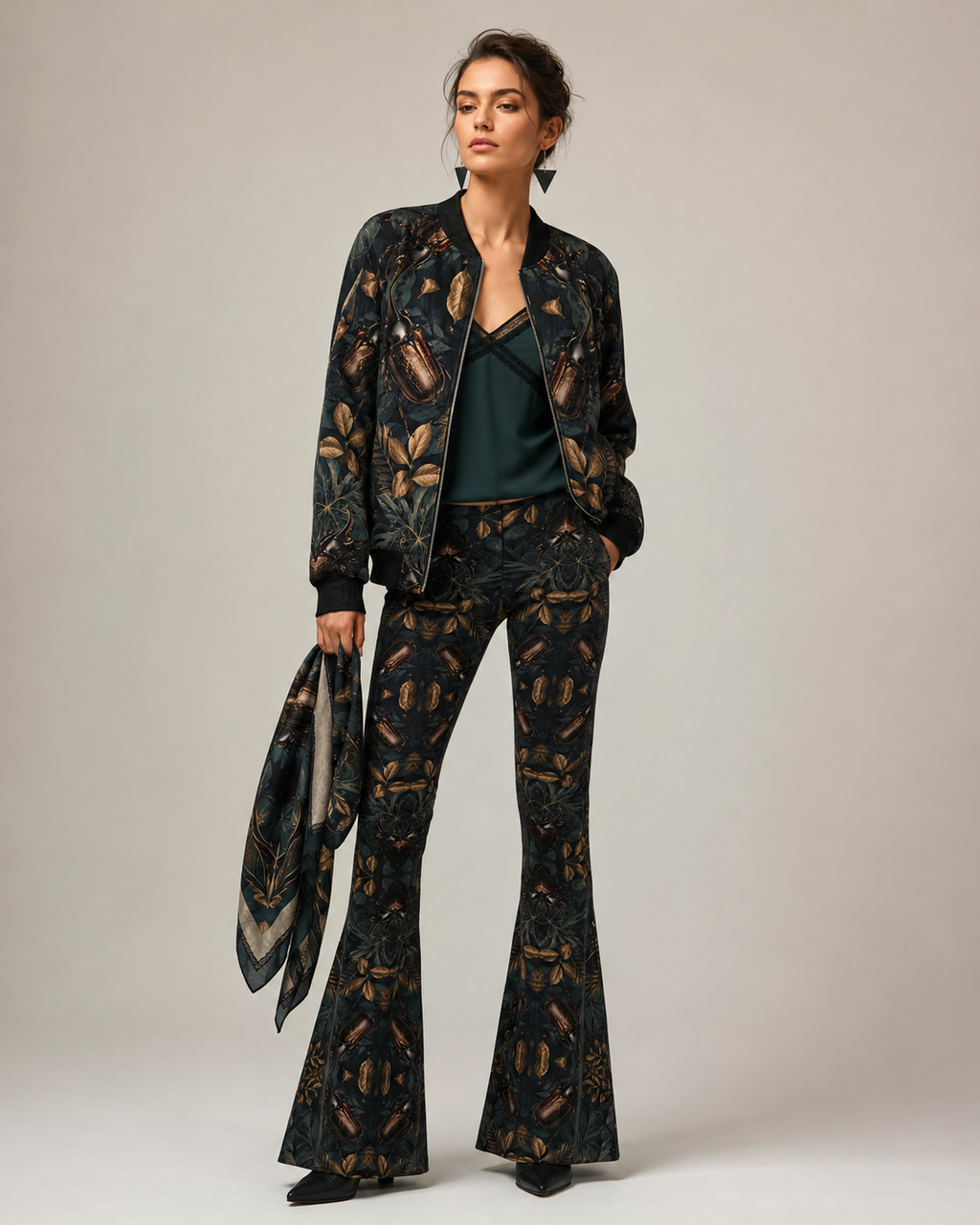 Ladies Bomber Jacket Rhinoceros beetles