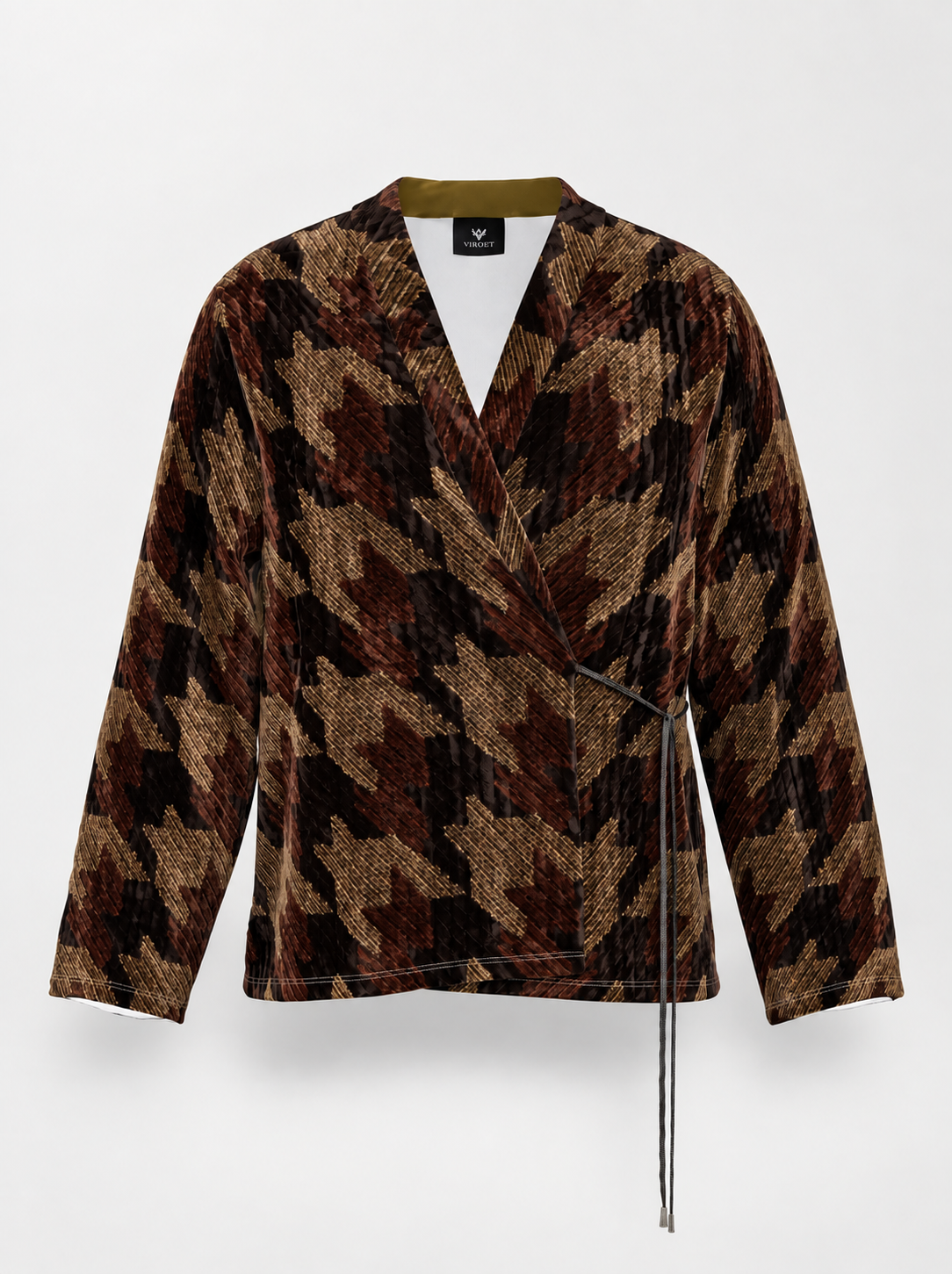 NIMIAN Umbra Terrain Crushed Velour Wrap Blazer