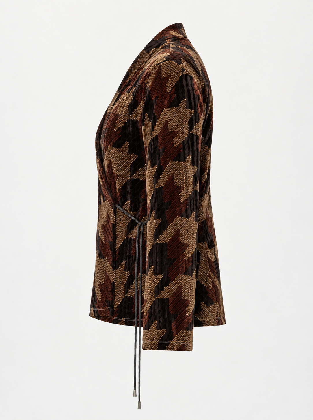 NIMIAN Umbra Terrain Crushed Velour Wrap Blazer