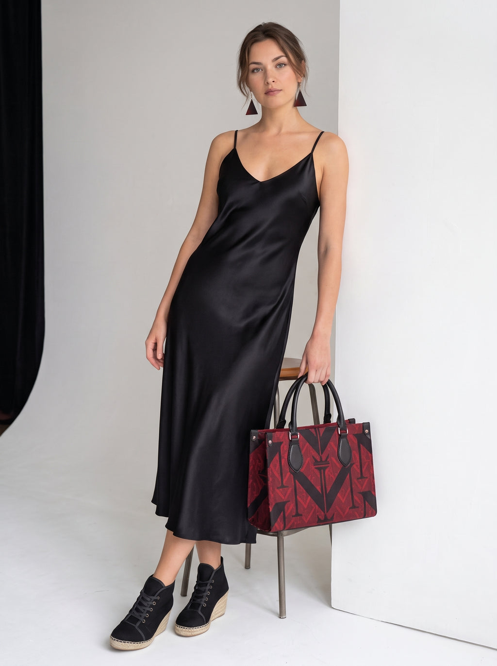 NimiaN Noir Maxi Slip Dress