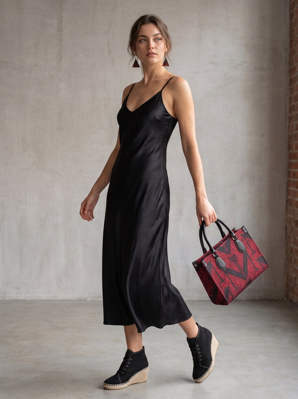 NimiaN Noir Maxi Slip Dress