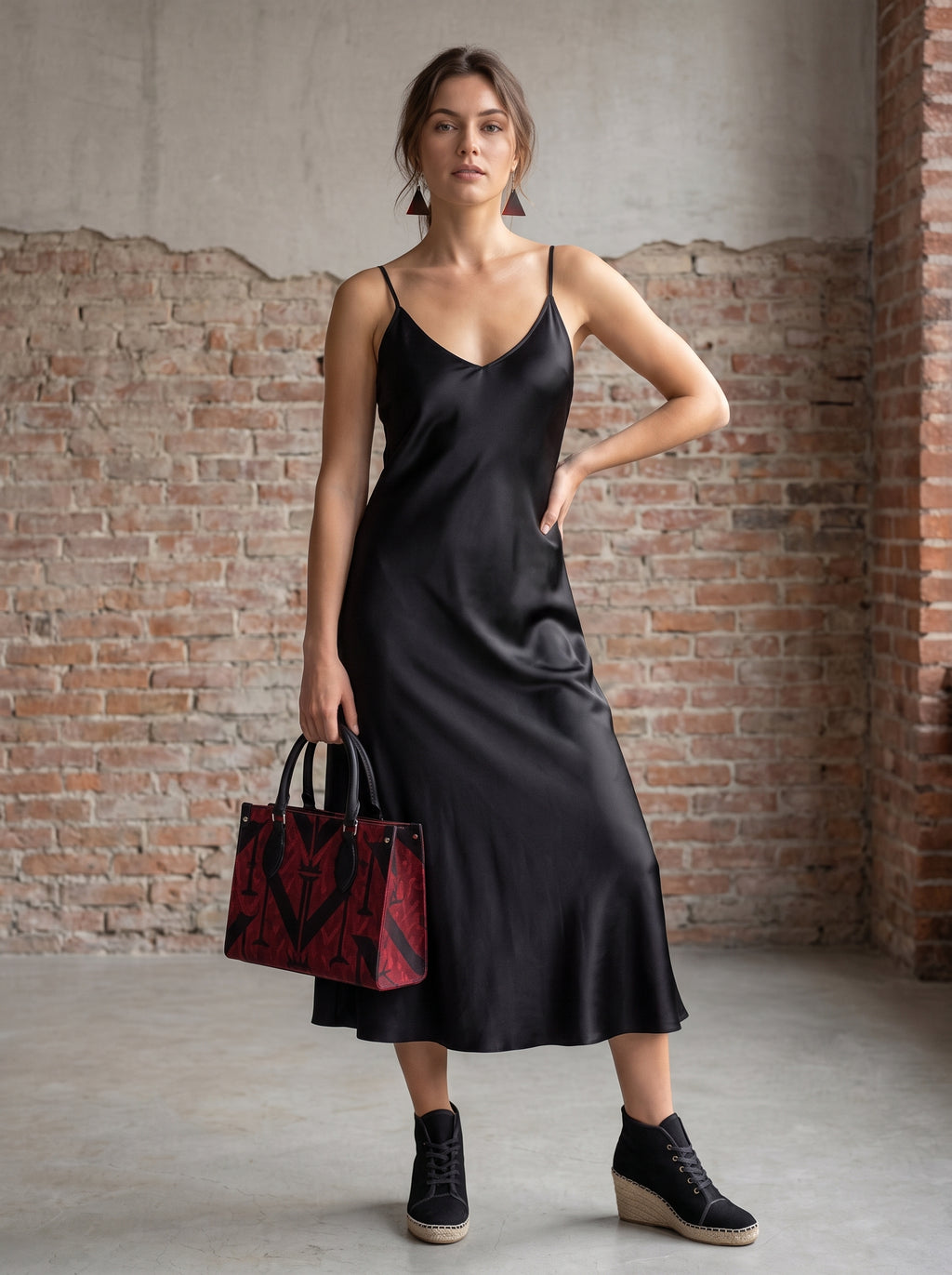 NimiaN Noir Maxi Slip Dress