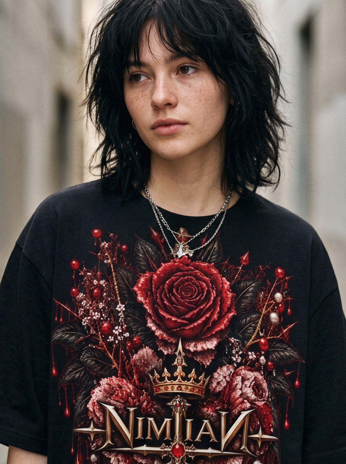 NIMIAN Rosa Imperialis Oversized T-Shirt