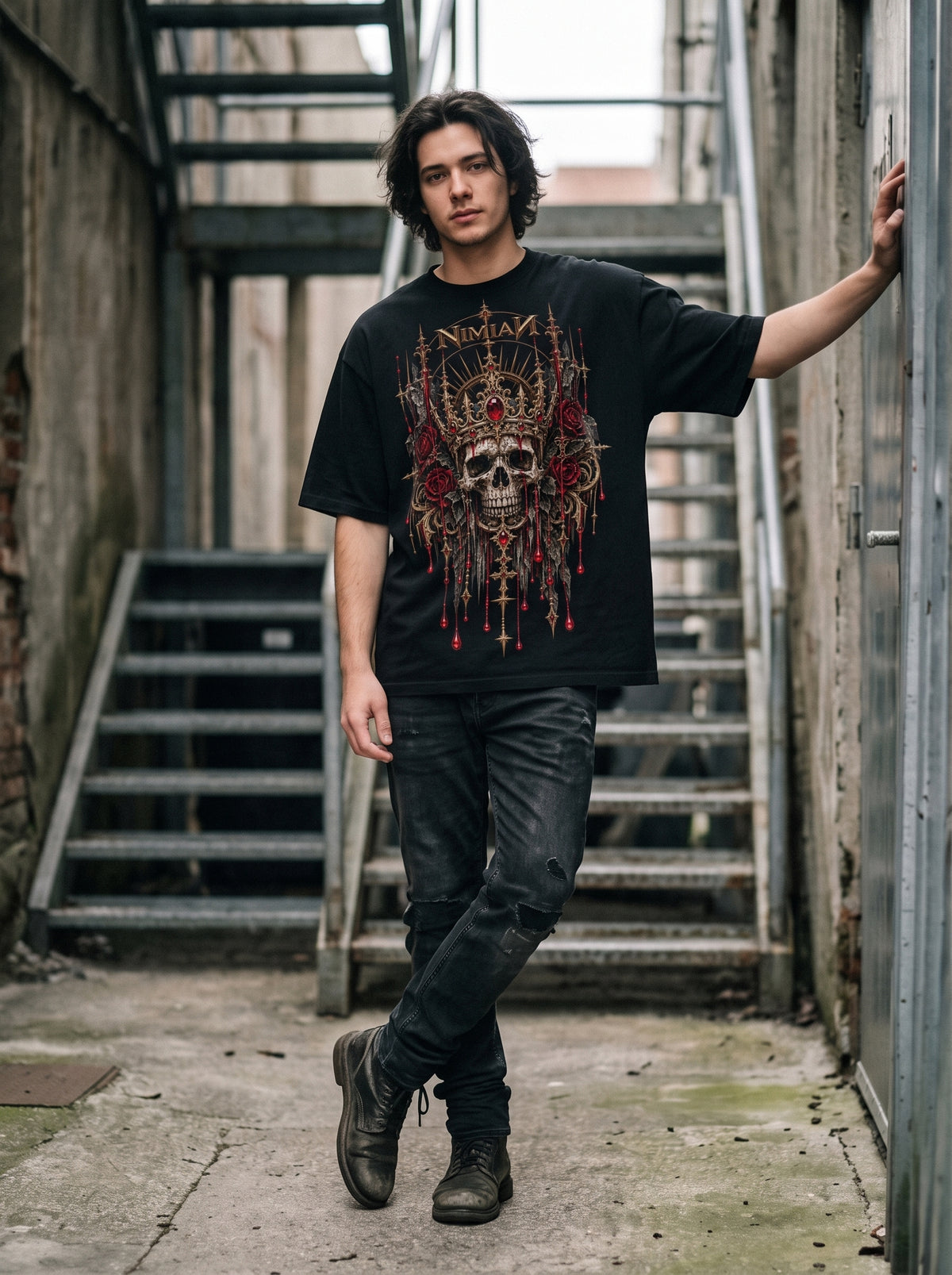 NIMIAN Royal Skull Oversized T-Shirt