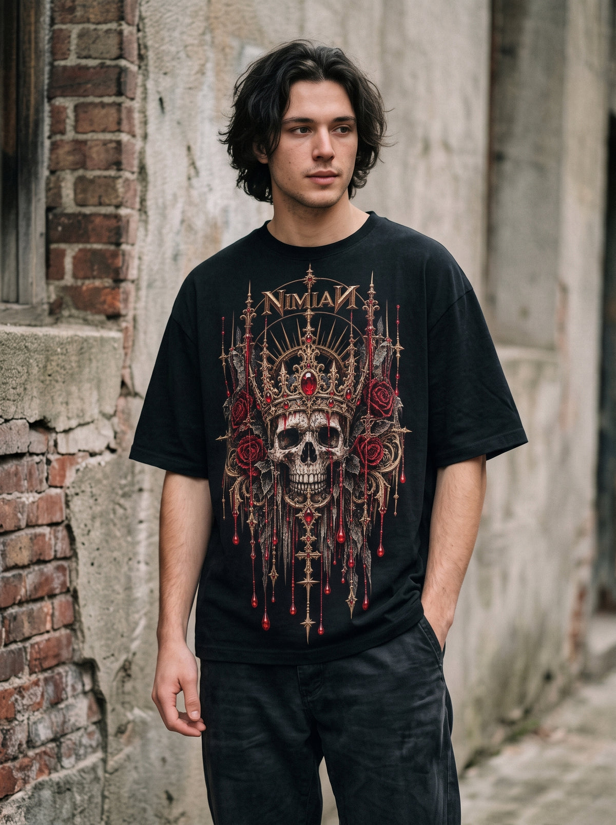 NIMIAN Royal Skull Oversized T-Shirt